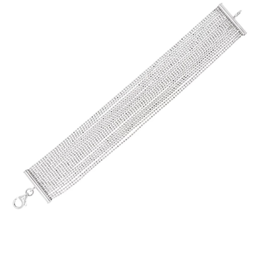 Italian Silver Multi-Strand Bracelet, Sterling 13.7g